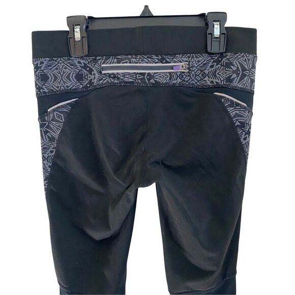 Athleta Small Sophia Street Tights Black Gray Printed Crops - Picture 9 of 11